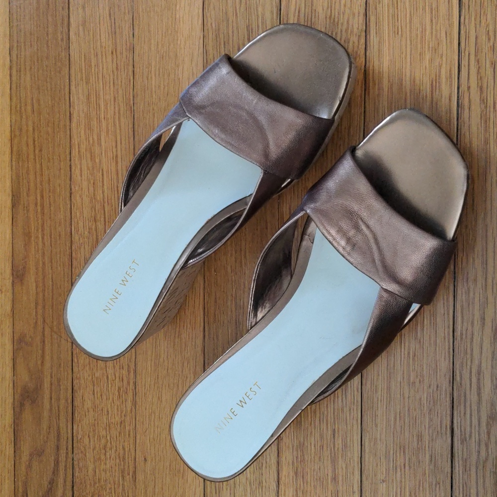 Bronze Wedges with Leather Straps